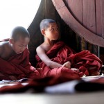 kleine Mönche beim Lernen