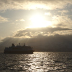 MS Nordkapp im Abendlicht